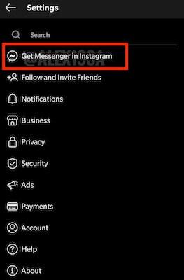 messenger e instagram
